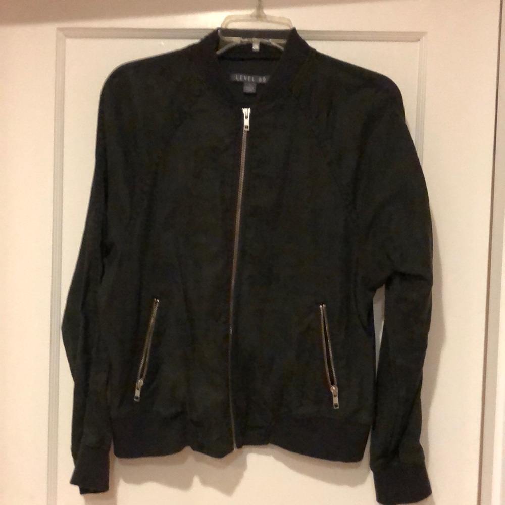 Level 99 Camo stretch linen bomber jacket